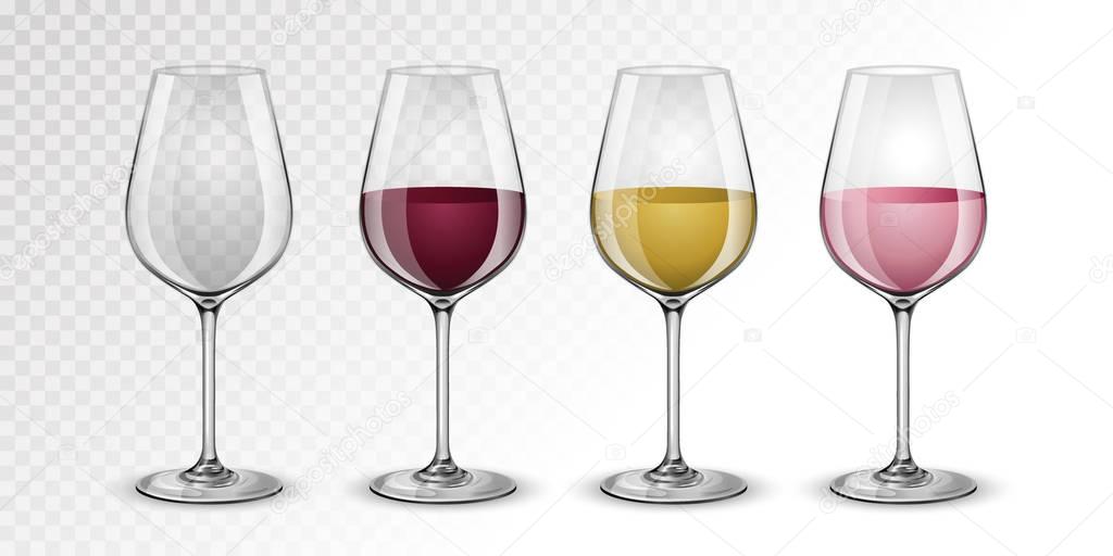 different types of wine glasses