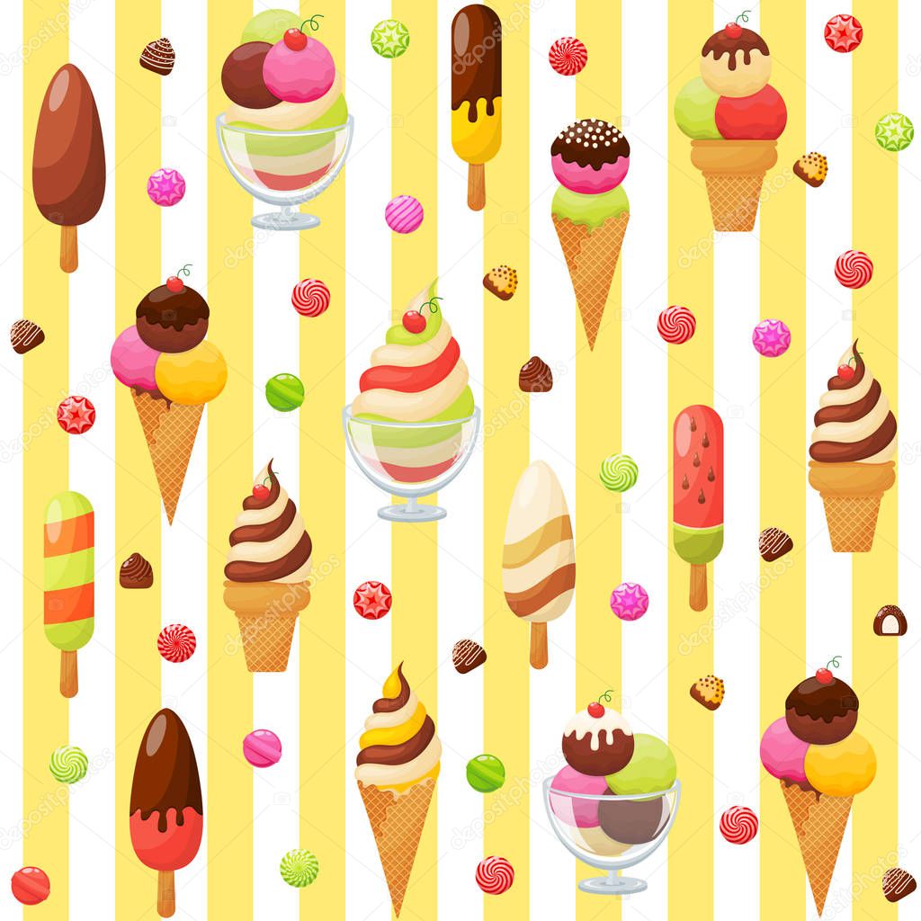 Ice cream colorful collection. 
