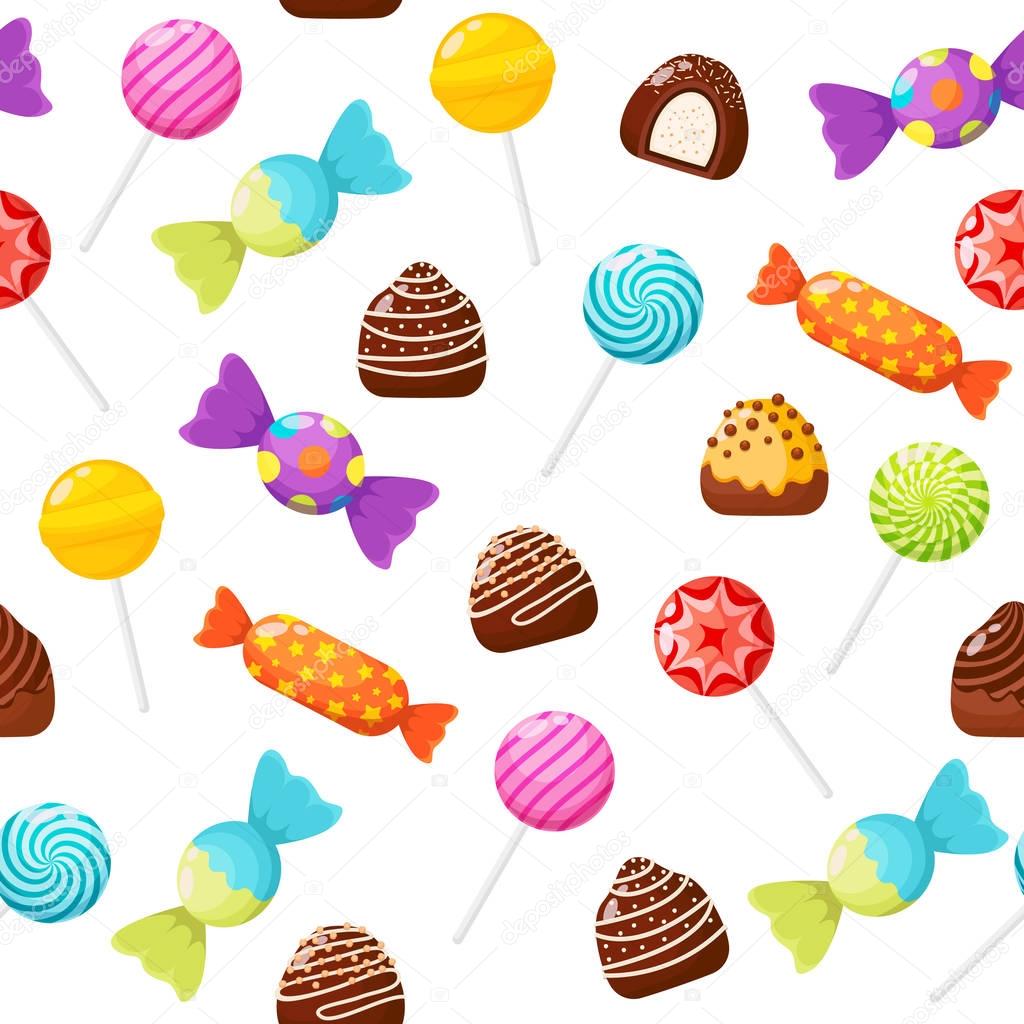 Sweet candies seamless pattern .