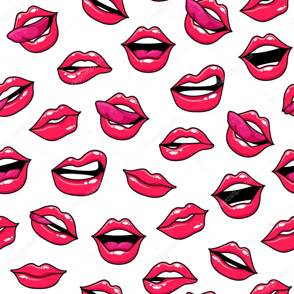 Fashion patch set with lips.