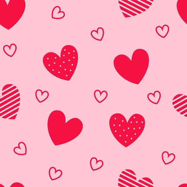 Seamless pattern of red hearts pink background. Wallpapers for Valentine's day, mother's day, wedding. — Stock Vector