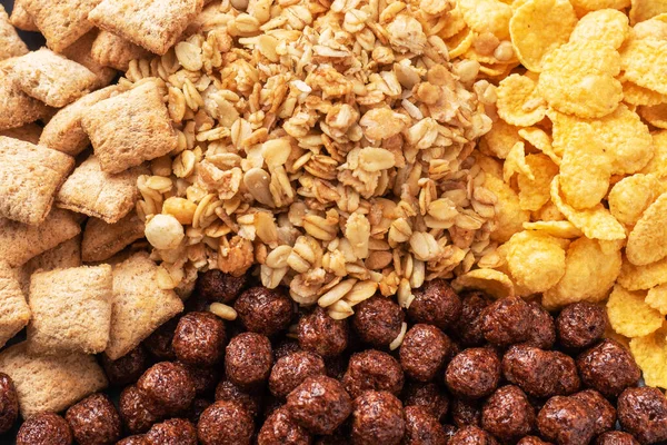 Set Dry Cereal Flakes Breakfast Milk Berries Healthy Natural Food — Stock Photo, Image