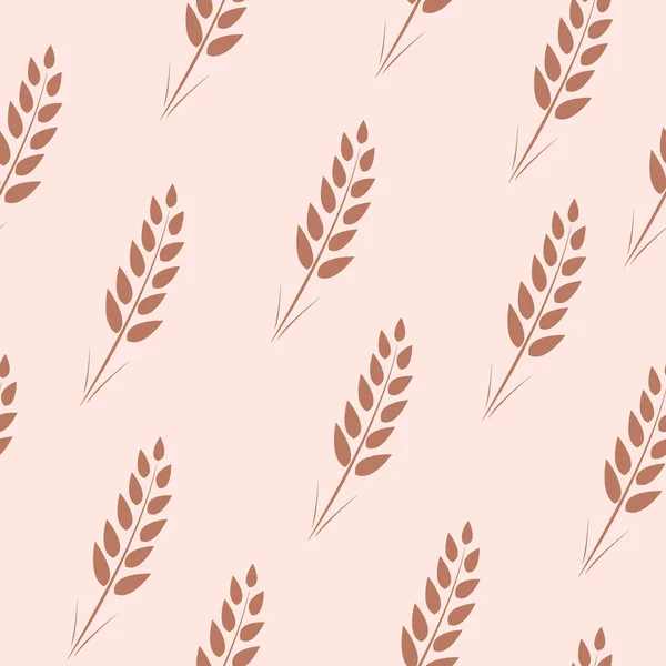 Seamless Pattern Wheat Ears Vector Wallpaper Background Ears Grain Crops — Stock Vector
