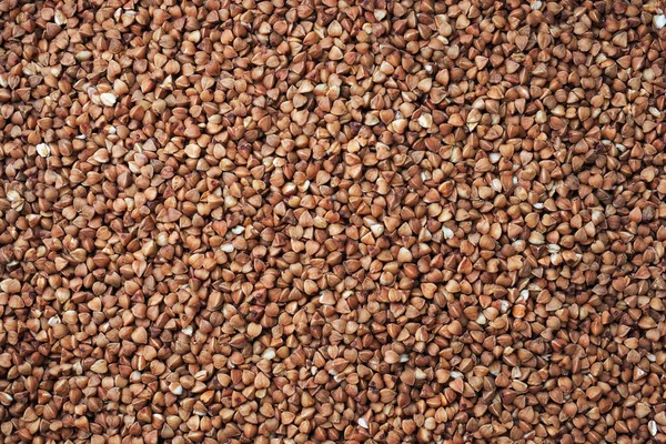 Tekstura Surowego Kaszy Gryczanej Tło Zbóż Gryka Brązowy Naturalny Zamknij — Zdjęcie stockowe