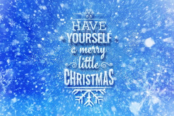 Have yourself a merry little Christmas lettering with snow effetct, Christmas wish card with typography composition
