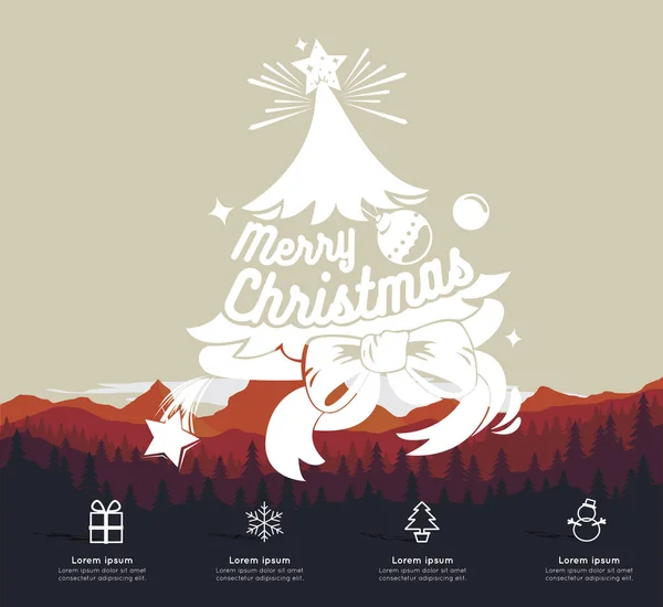 Veselé Vánoce infografiku. Vektorové ilustrace. — Stockový vektor