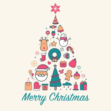 vektör Noel ve yeni yıl tebrik kartı