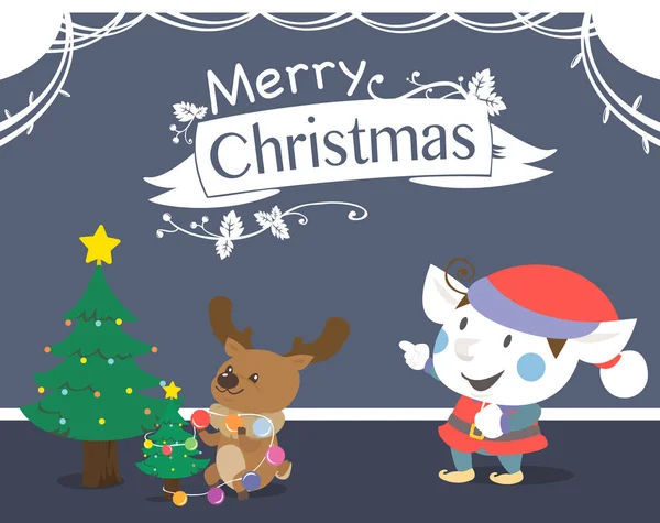 Carte de vœux vectoriel Noël et Nouvel An — Image vectorielle