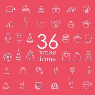 Noel vektör satırı simgesi ayarla