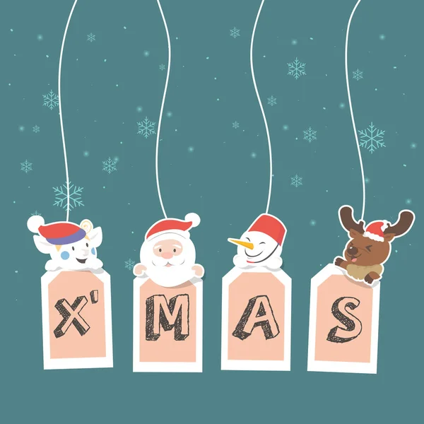 Boże Narodzenie etykiety z wakacji pozdrowienie. — Wektor stockowy