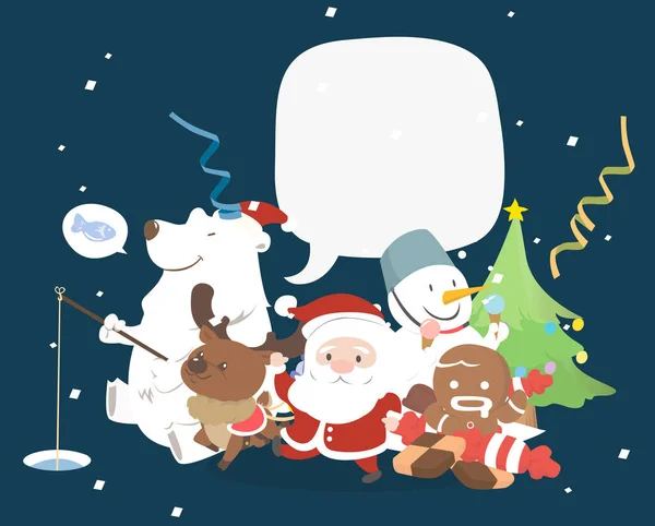 Caractère de Noël avec bulle de parole — Image vectorielle