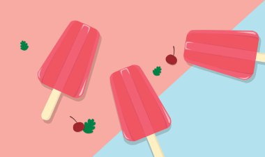 Antika arka plan ile ev yapımı meyve popsicles
