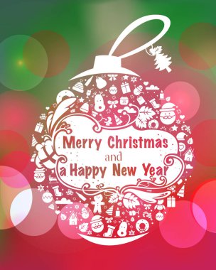 Noel topu ile Noel tebrik kartı