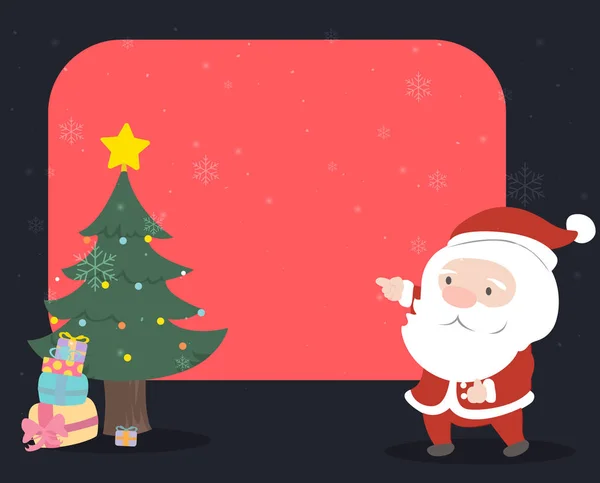 Santa Claus con pizarra roja . — Vector de stock