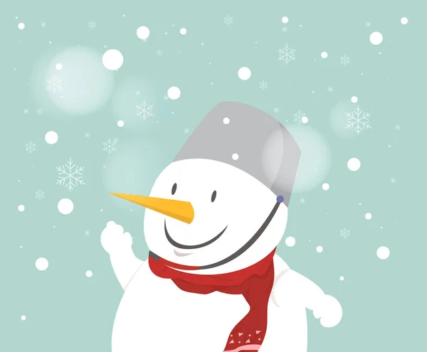 Feliz Navidad tarjeta de felicitación muñeco de nieve . — Archivo Imágenes Vectoriales