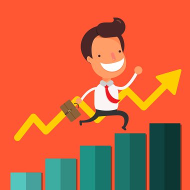 İş grafiği yürümeye İşadamı.