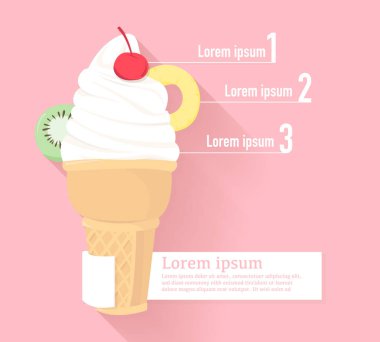 Dondurma Infographic yiyecek konsepti için.