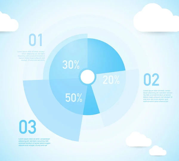 Nowoczesnego biznesu infografiki niebieski okrąg. — Wektor stockowy