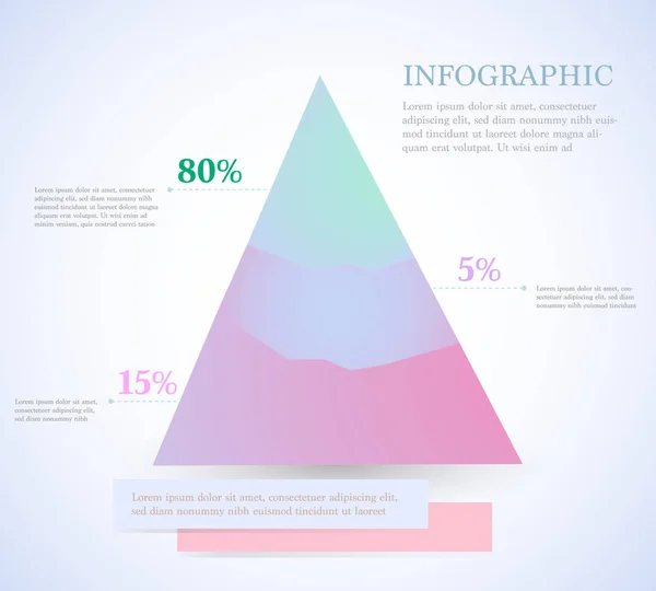 Moderna infografía de negocios triángulo 3 opciones — Archivo Imágenes Vectoriales