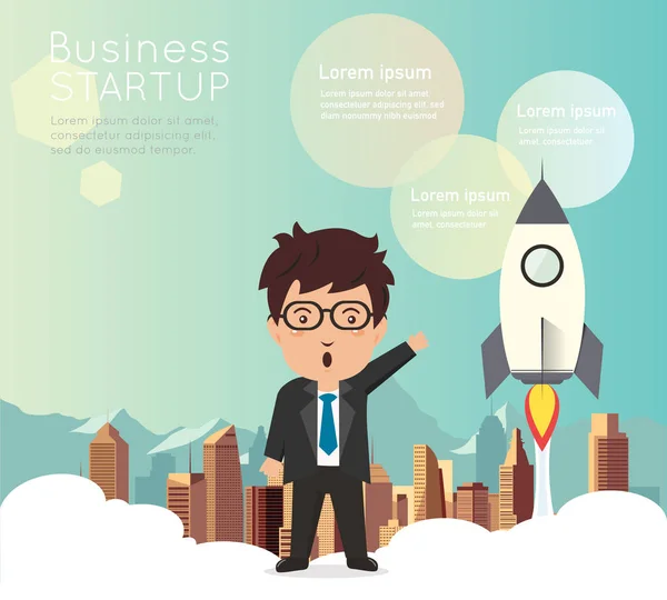 Infográfico de negócios moderno para start up —  Vetores de Stock