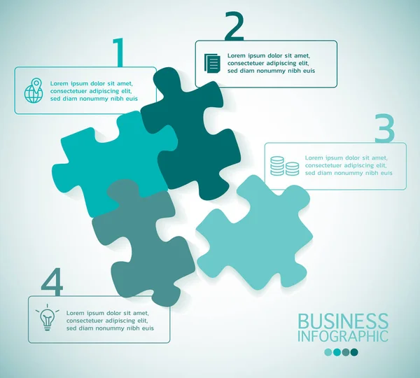 Современные бизнес-инфографические головоломки 4 варианта — стоковый вектор