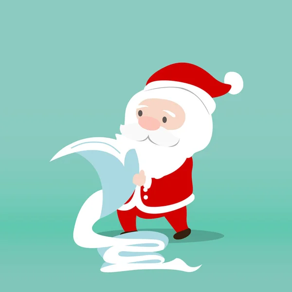 Santa claus checking list for christmas. — Stock Vector
