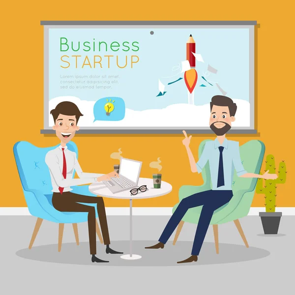 Empresários falando no espaço de escritório . — Vetor de Stock