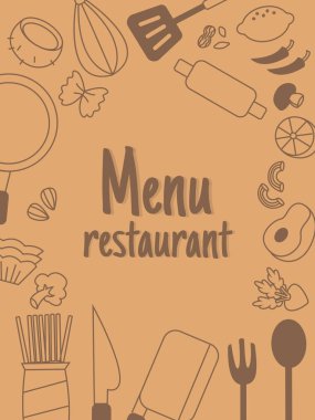 Çizgi simgesiyle menü rastaurant.
