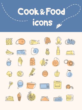 Aşçı ve gıda simgesi. Vector Illustrator.
