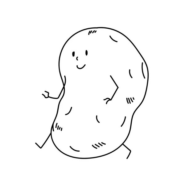 Freehand drawing cartoon character Potato. — Stock Photo, Image