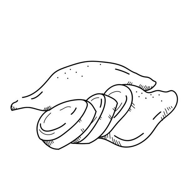Disegno a mano libera illustrazione vegetale Patata dolce . — Foto Stock