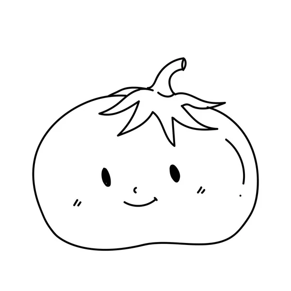 Freehand drawing cartoon character Tomato. — Stock Photo, Image