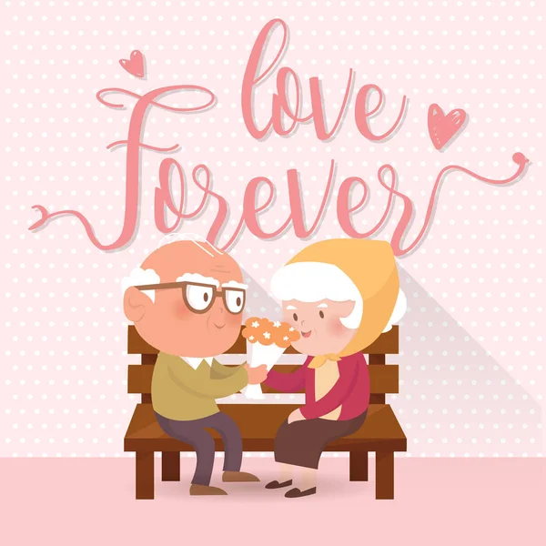 Šťastné staré couple.vector obrázek — Stockový vektor