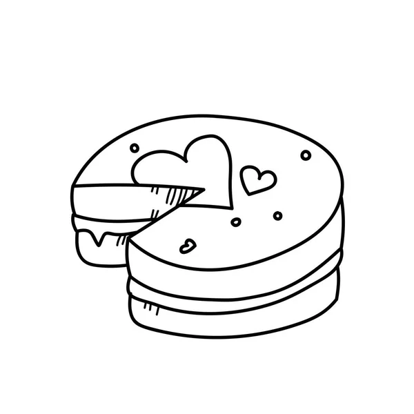 Freehand drawing illustration of cake