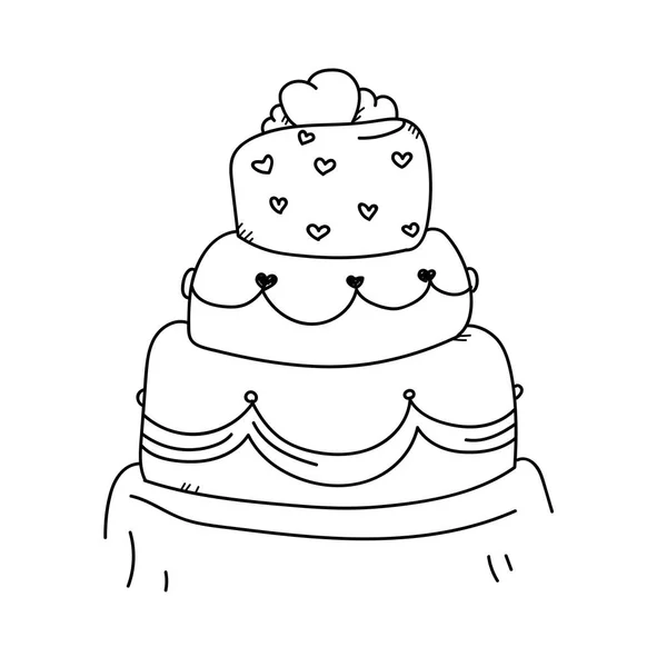 Dessin à main levée illustration gâteau de mariage — Photo