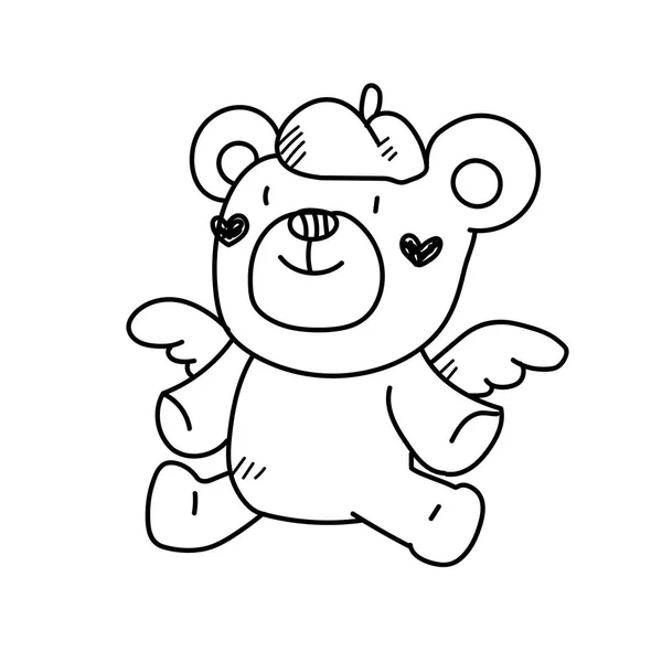 Freehand drawing illustration teddy bear — Stock Photo, Image