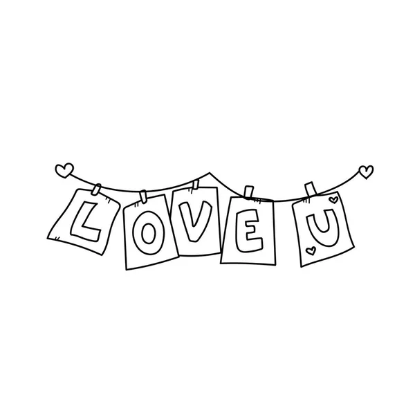 Freehand drawing illustration love letters — Stock Photo, Image