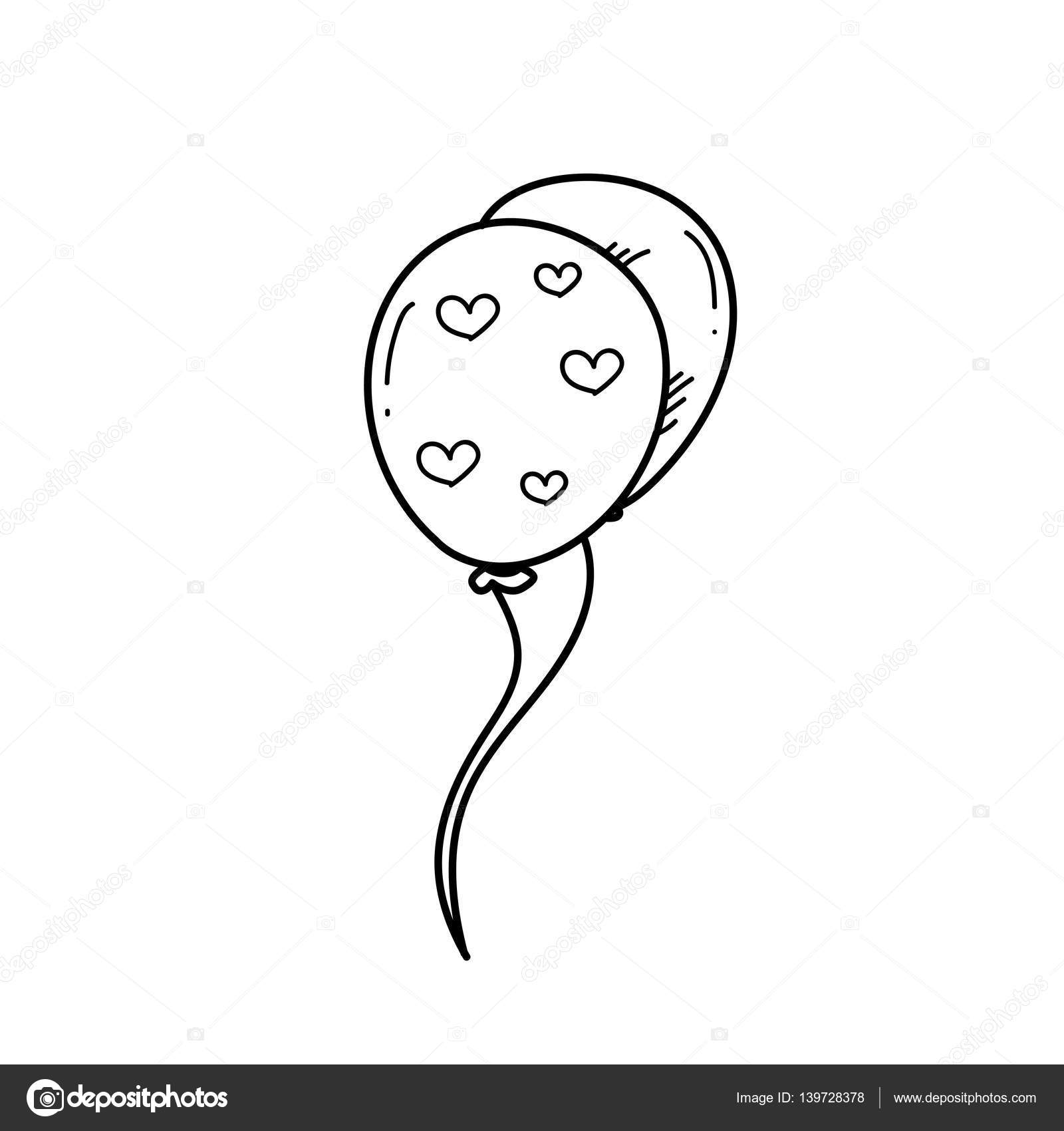 Rysunek Odręczny Rysunek Ilustracja Balon Serce Zdjęcie