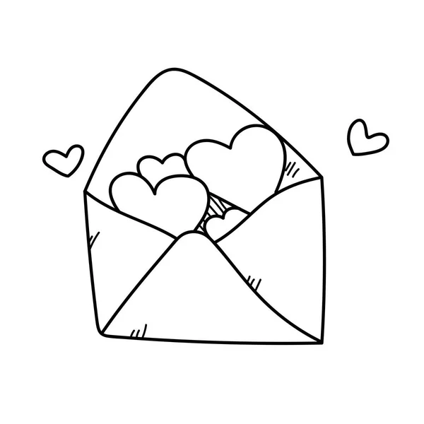 Freehand drawing love letter illustration