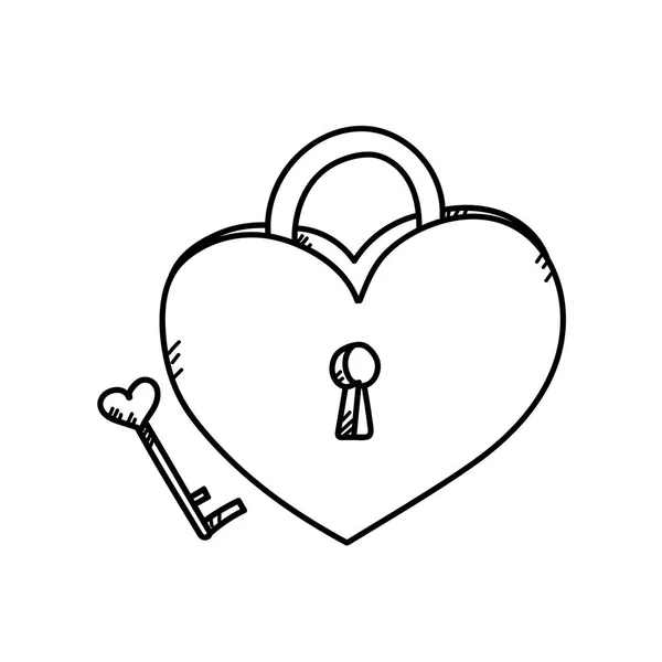Illustration de verrouillage coeur dessin à main levée — Photo