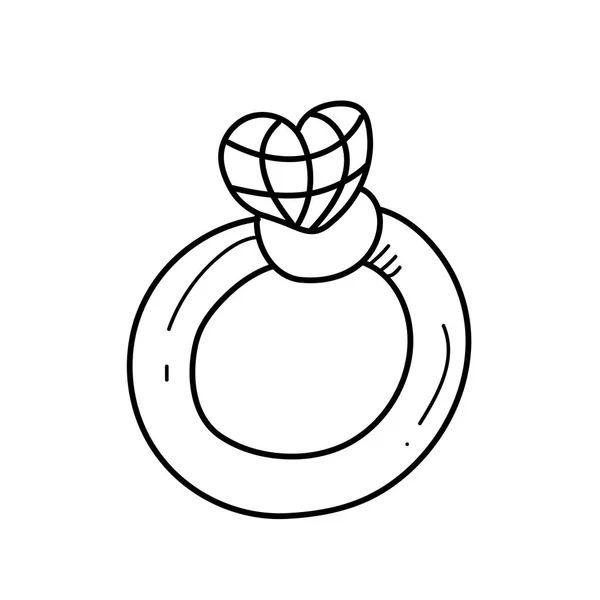 Desenho à mão livre anel de noivado ilustração — Fotografia de Stock