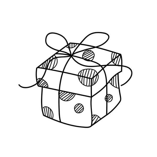 Freehand drawing gift box illustration — Stock Photo, Image