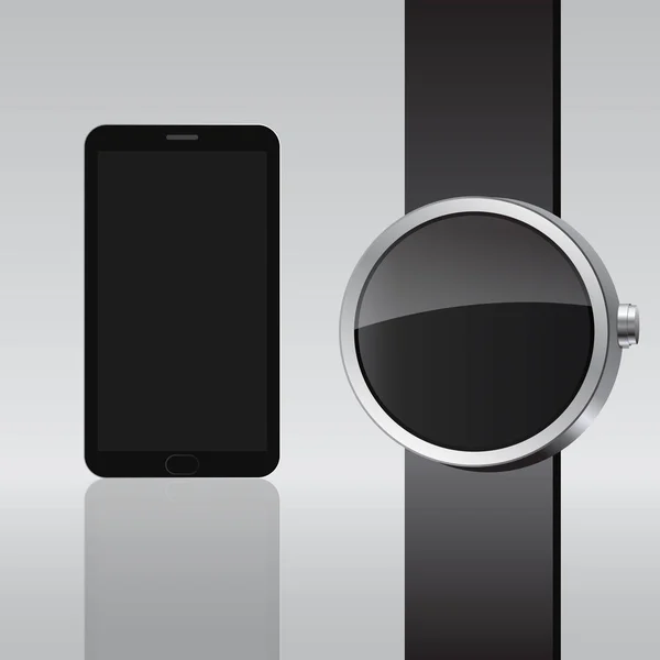 Inteligencia electrónica inteligente reloj phone.Vector ilustración — Archivo Imágenes Vectoriales