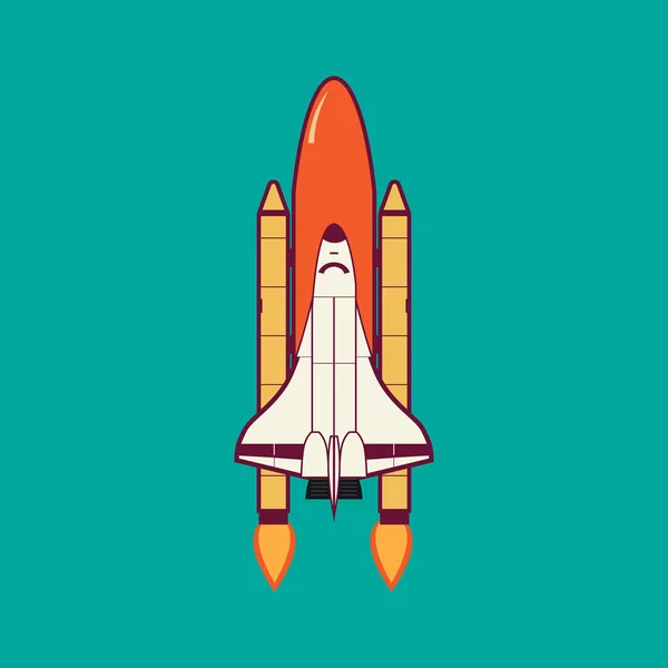 Space Shuttle Launch With Vintage — Stock Vector