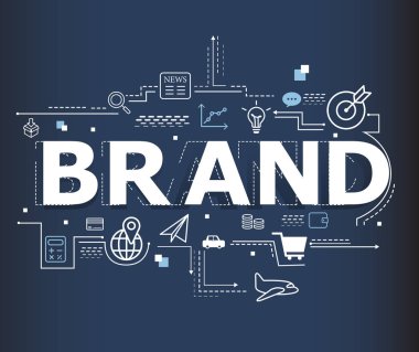 Yaratıcı tipografi yazı marka kelime gösterimi.