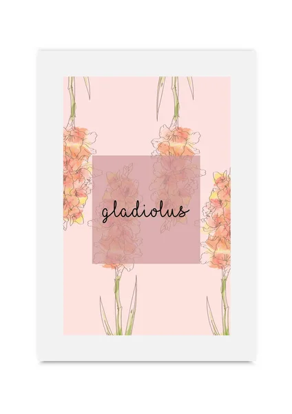 Illustration vectorielle Gladiolus aquarelle peinte à la main — Image vectorielle