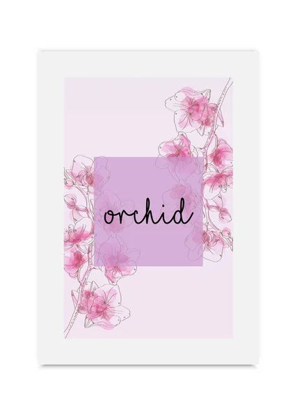 Orchidee Vektor Illustration handgezeichnet gemaltes Aquarell — Stockvektor