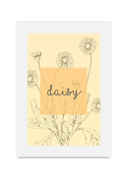 Daisy illustration vectorielle dessinée à la main peinte — Image vectorielle