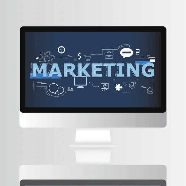 Marketing-Grafik auf Computerbildschirm-Konzept. — Stockfoto