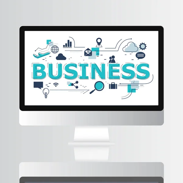 Business Graphic on Computer Screen Concept. — Stock Photo, Image